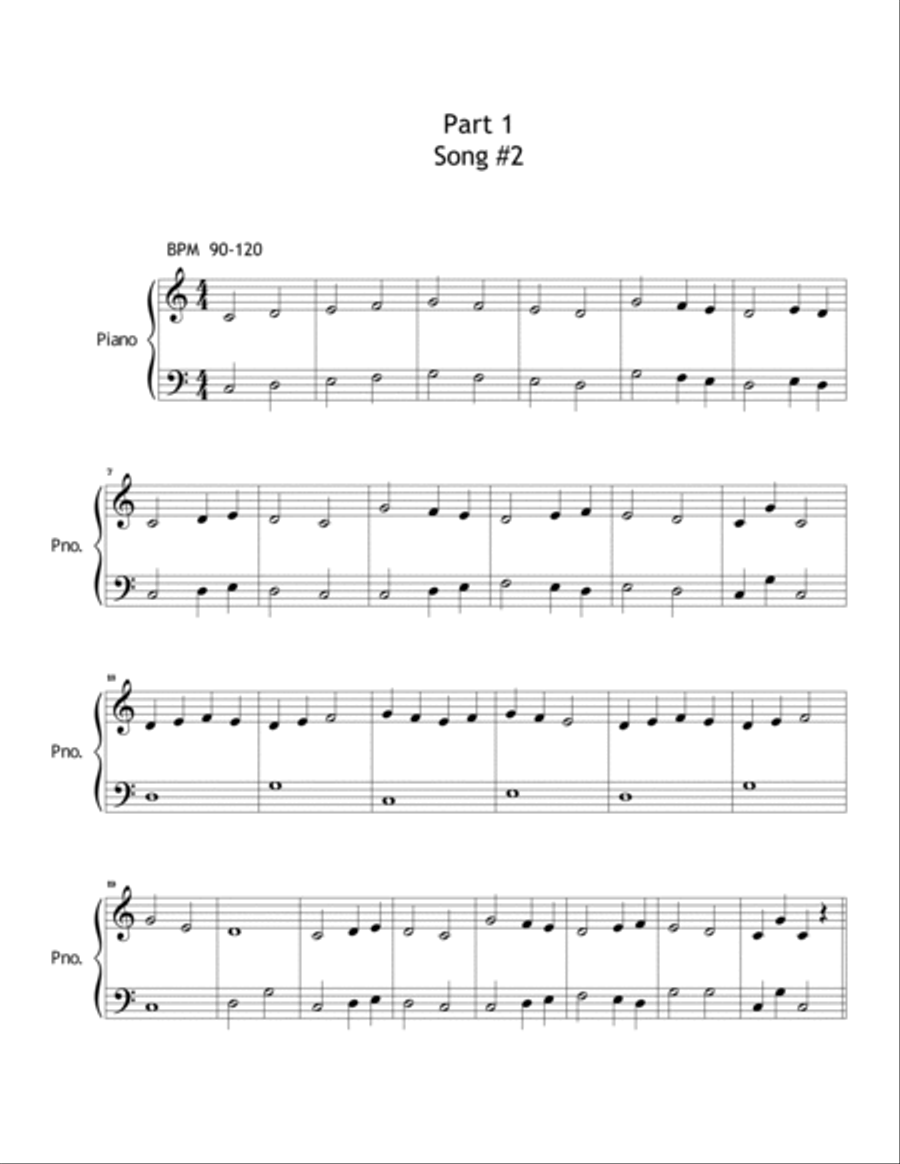 Piano songs in C position part 1 Piano Method scores gallery preview page 3