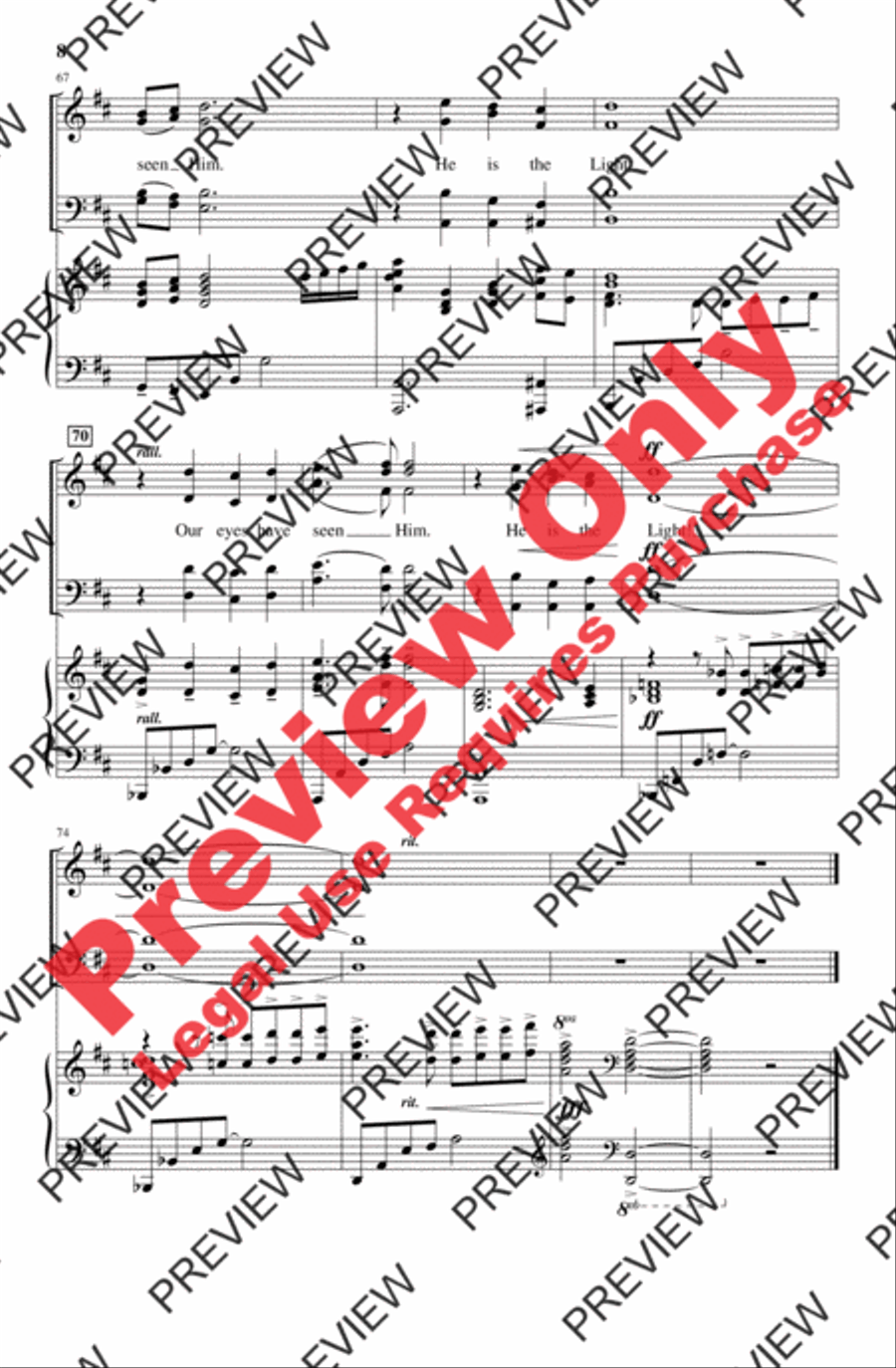 He Is the Light 4-Part scores gallery preview page 8