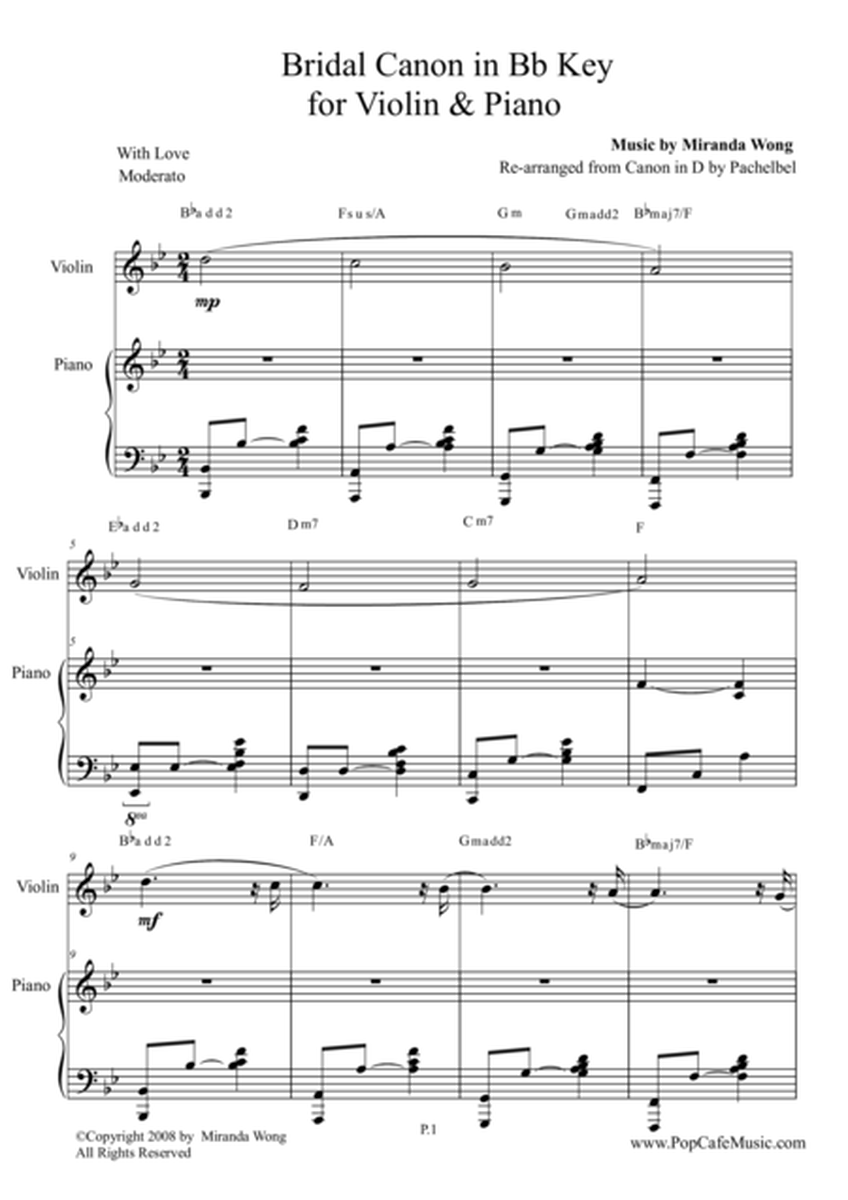 Bridal Canon in Bb - Violin & Piano