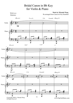 Book cover for Bridal Canon in Bb - Violin & Piano