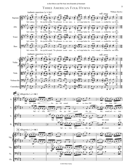 Three American Folk Hymns (Full Score) image number null