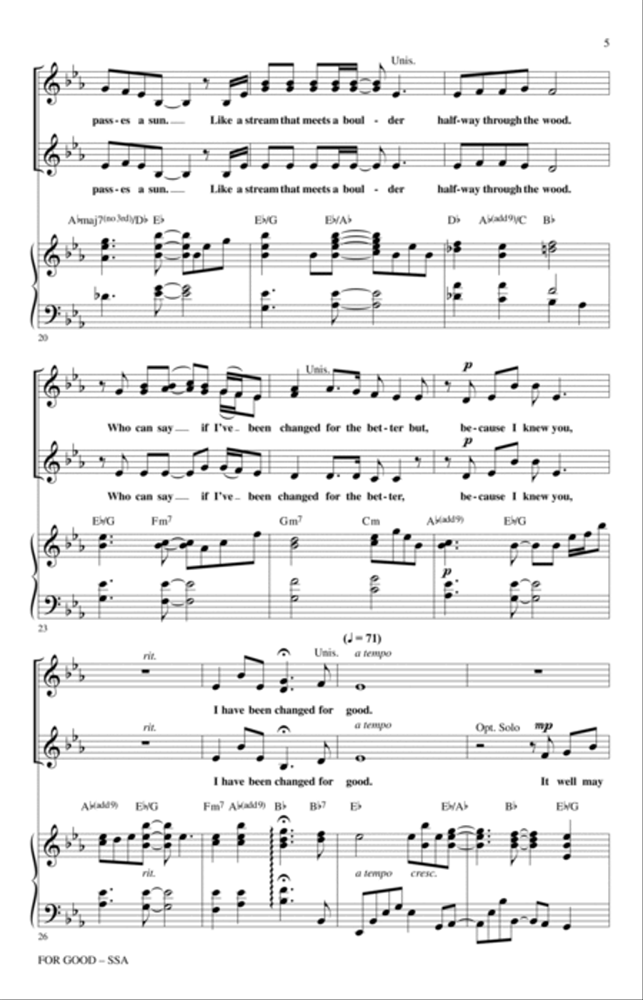 For Good (from Wicked) (arr. Mac Huff) SSA scores gallery preview page 3