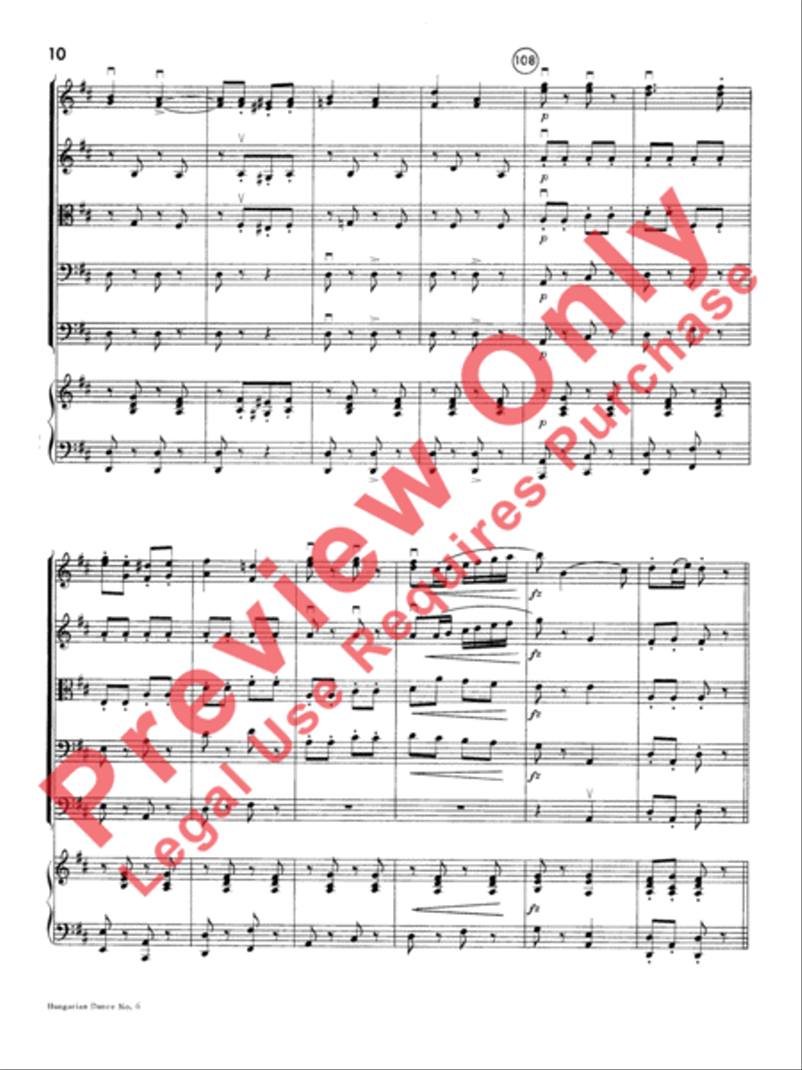 Hungarian Dance No. 6 String Orchestra scores gallery preview page 13