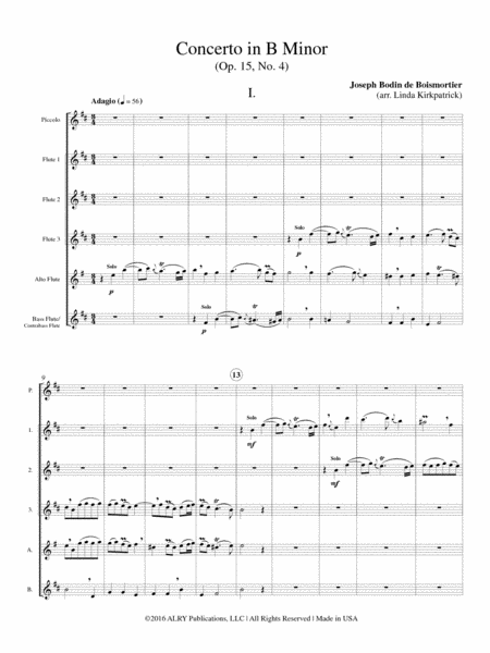 Concerto in B Minor (Op. 15, No. 4) for Flute Choir image number null