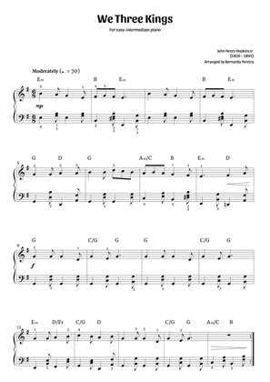 We Three Kings (easy-intermediate piano – E minor)