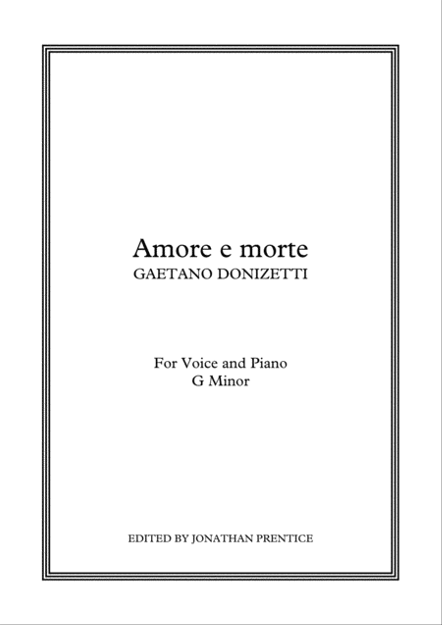 Amore e morte (G Minor) Voice scores gallery preview page 1