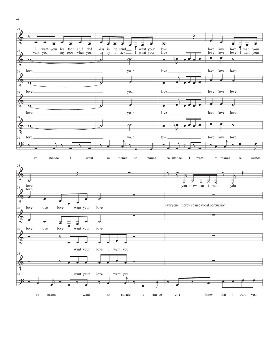 Bad Romance 4-Part scores gallery preview page 4