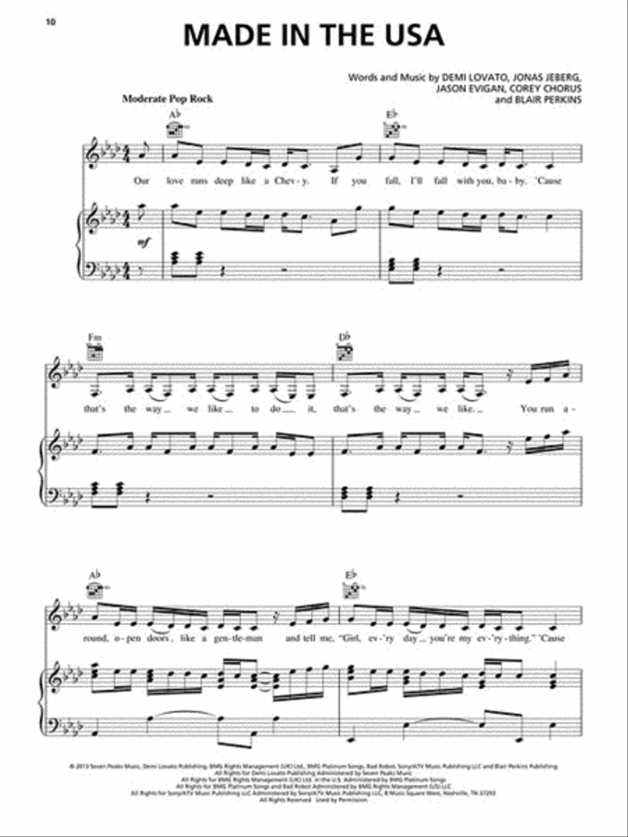Demi Lovato - Demi Piano, Vocal, Guitar scores gallery preview page 4