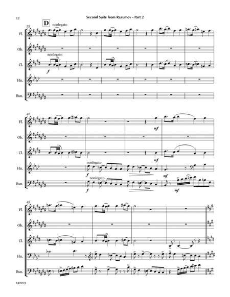 Interlude (Part 2 of Second Suite from Razumov) for wind quintet image number null