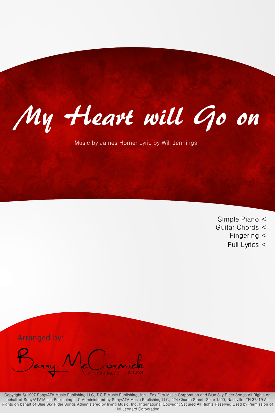 My Heart Will Go On (Love Theme from Titanic) Piano, Vocal, Guitar scores gallery preview page 1
