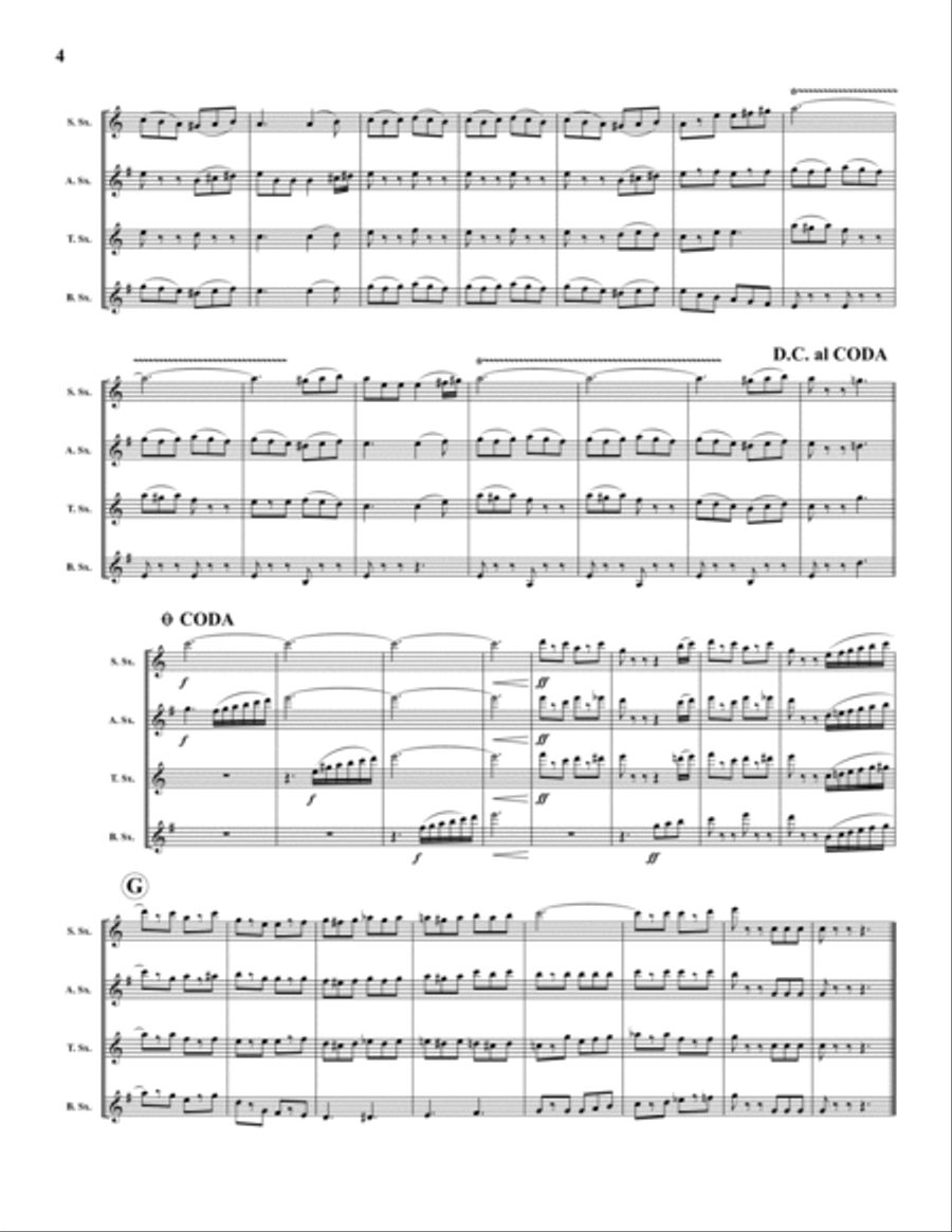 Finiculi, Finicula Saxophone Quartet scores gallery preview page 4