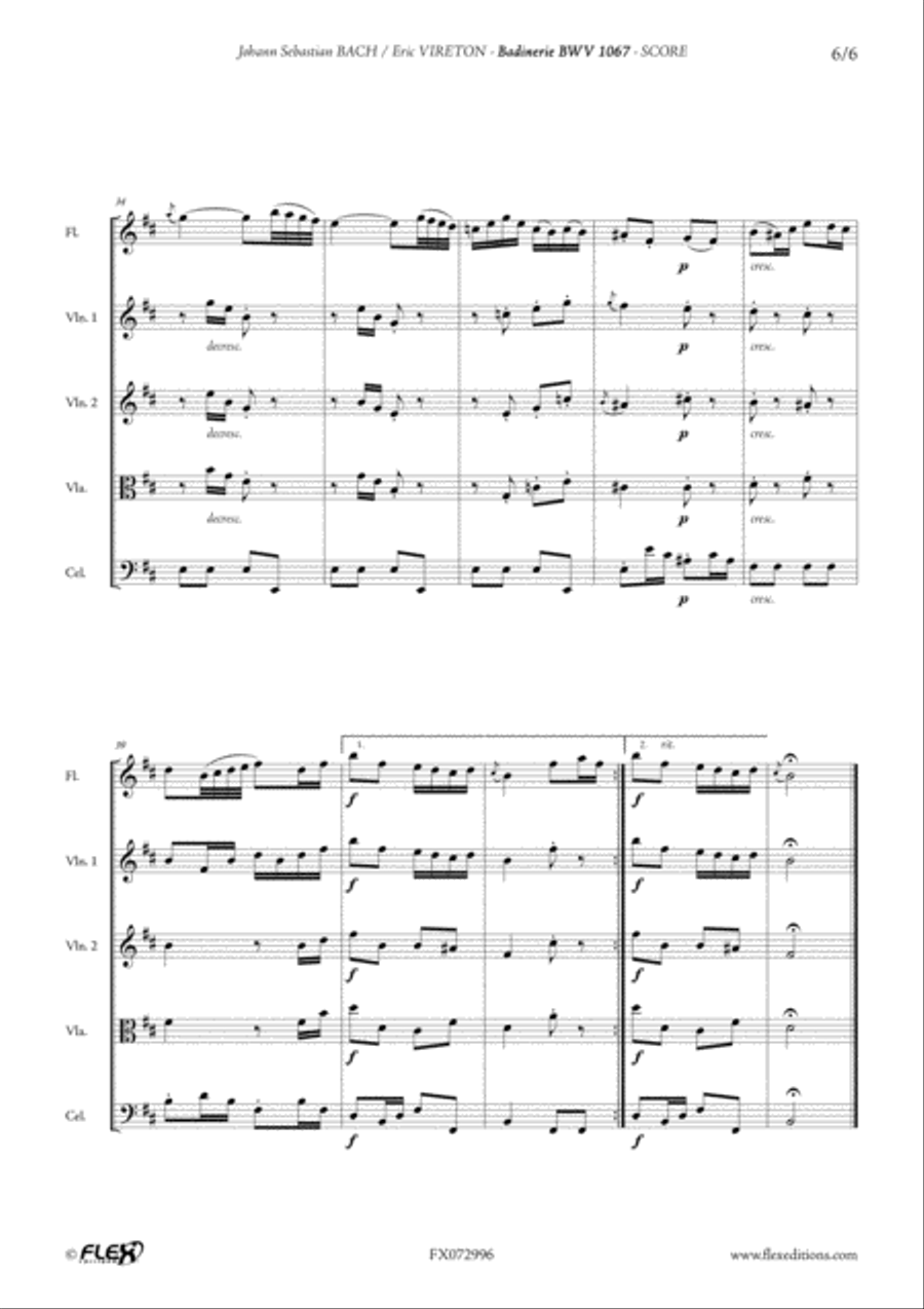 Badinerie BWV 1067 Flute scores gallery preview page 6
