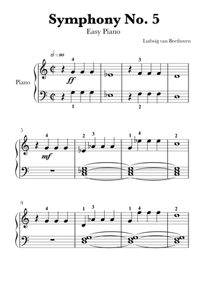 Symphony No. 5 | Easy Piano