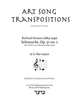 STRAUSS: Sehnsucht, Op. 32 no. 2 (transposed to G-flat major)