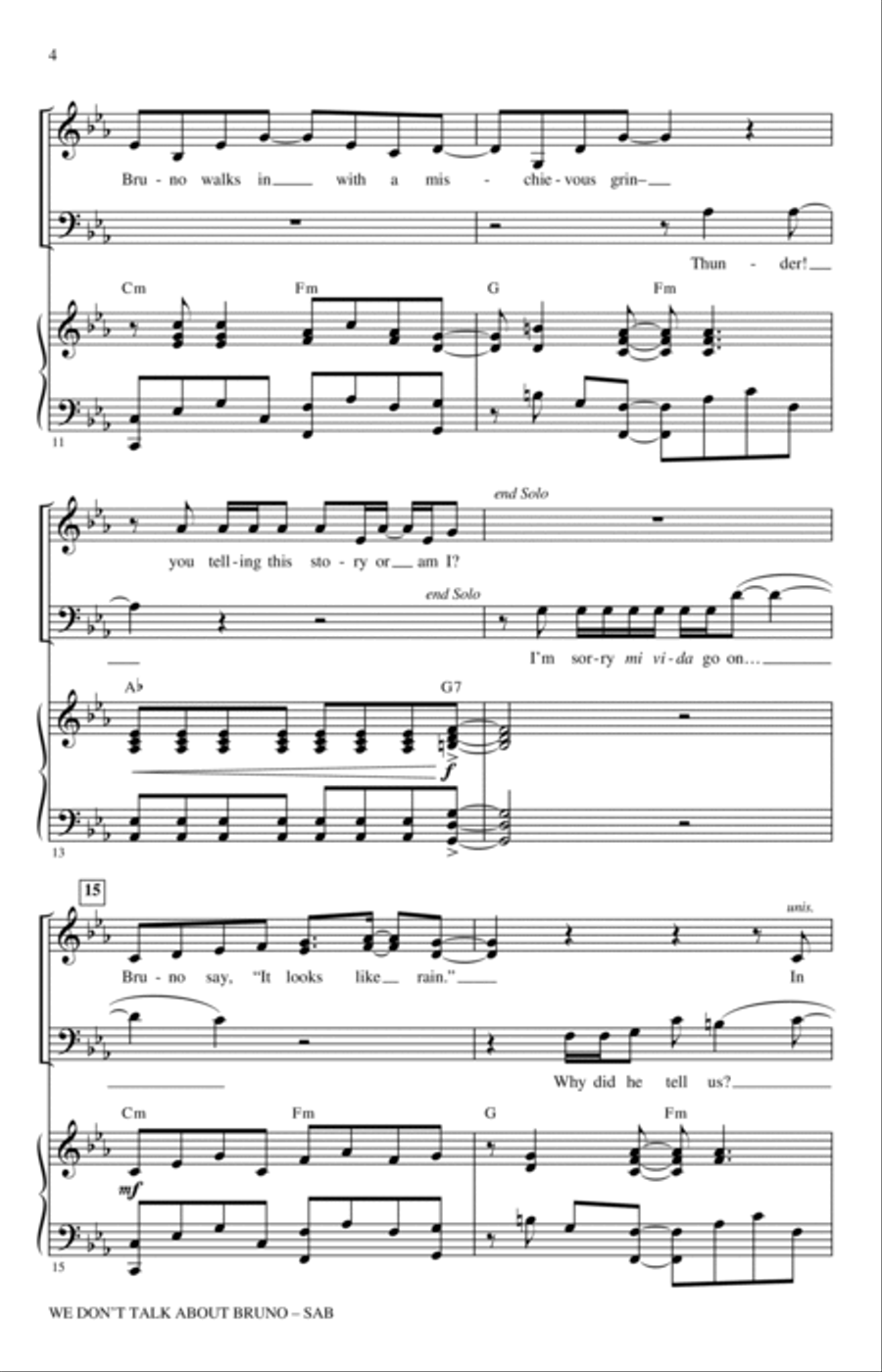 We Don't Talk About Bruno (from Encanto) - SAB Choir 3-Part scores gallery preview page 3