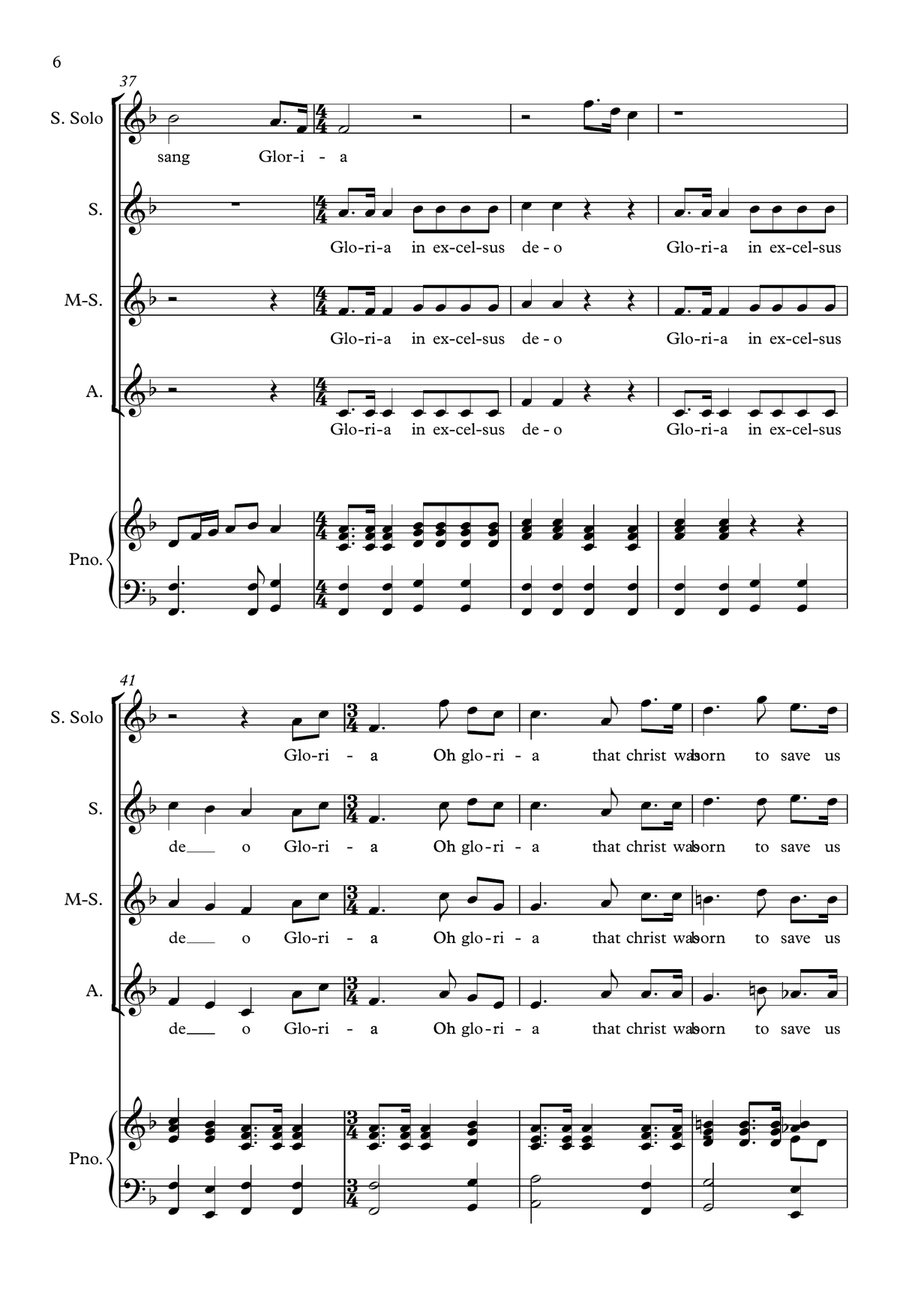 A Little Christmas Mass SSA scores gallery preview page 6