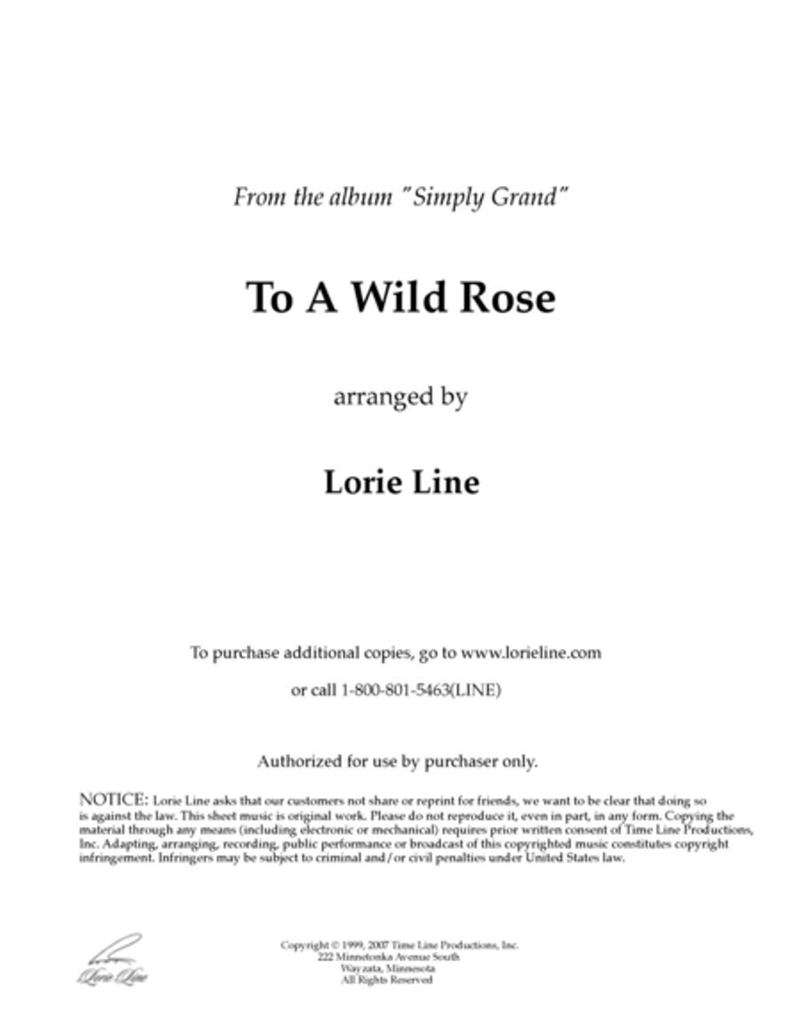 To A Wild Rose Piano Solo scores gallery preview page 1