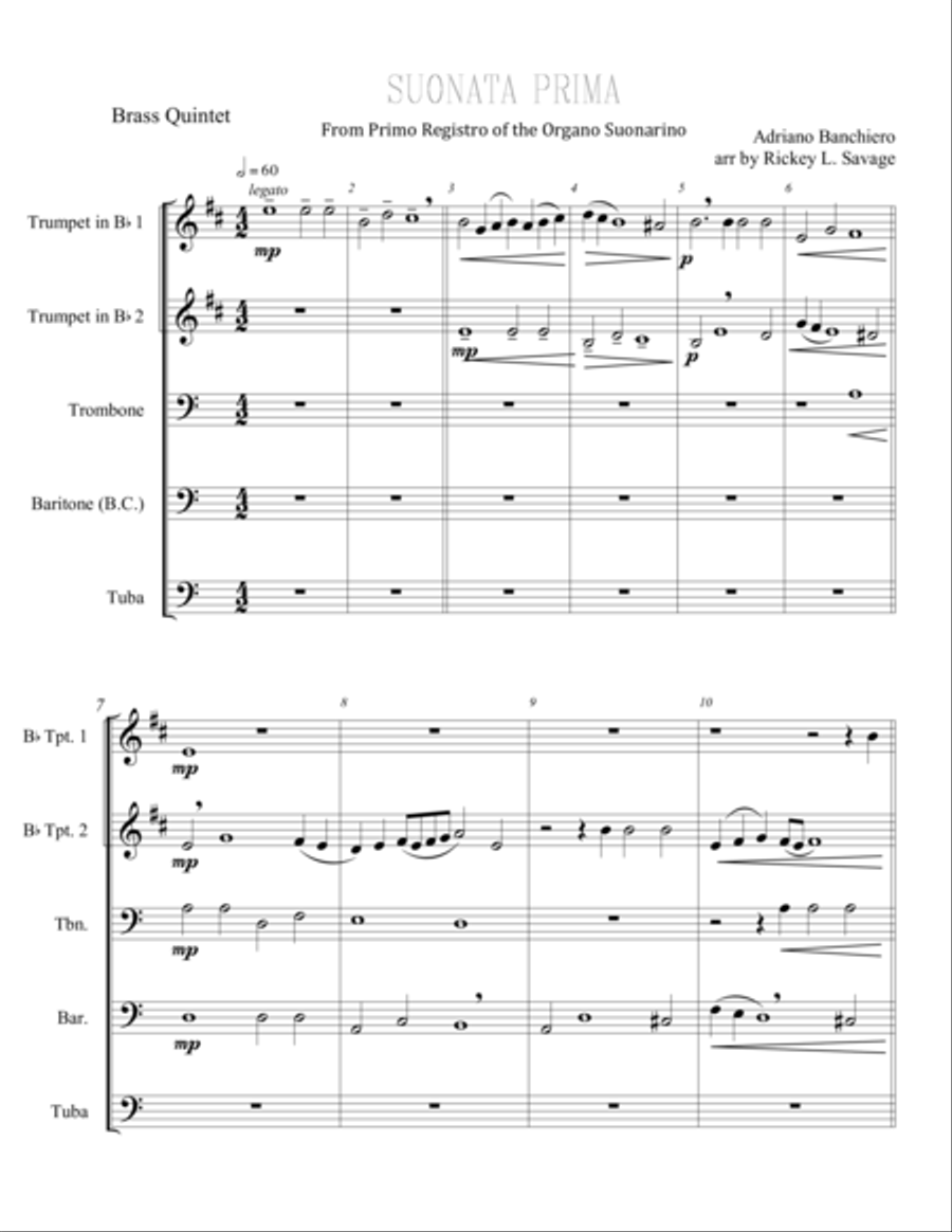 Suonata Prima Brass Ensemble scores gallery preview page 1