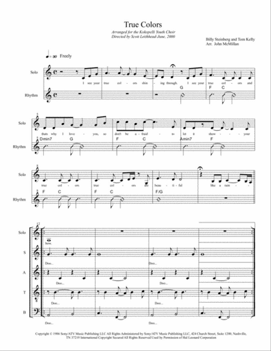 True Colors True Colors 4-Part scores gallery preview page 1