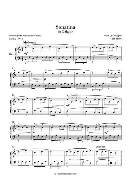 Le Couppey - Sonatina in C Major - Easy image number null