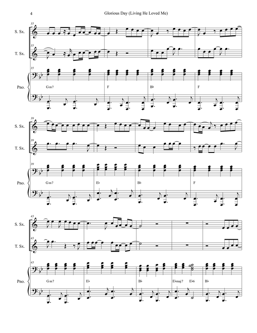 Glorious Day (Living He Loved Me) Woodwind Duet scores gallery preview page 4