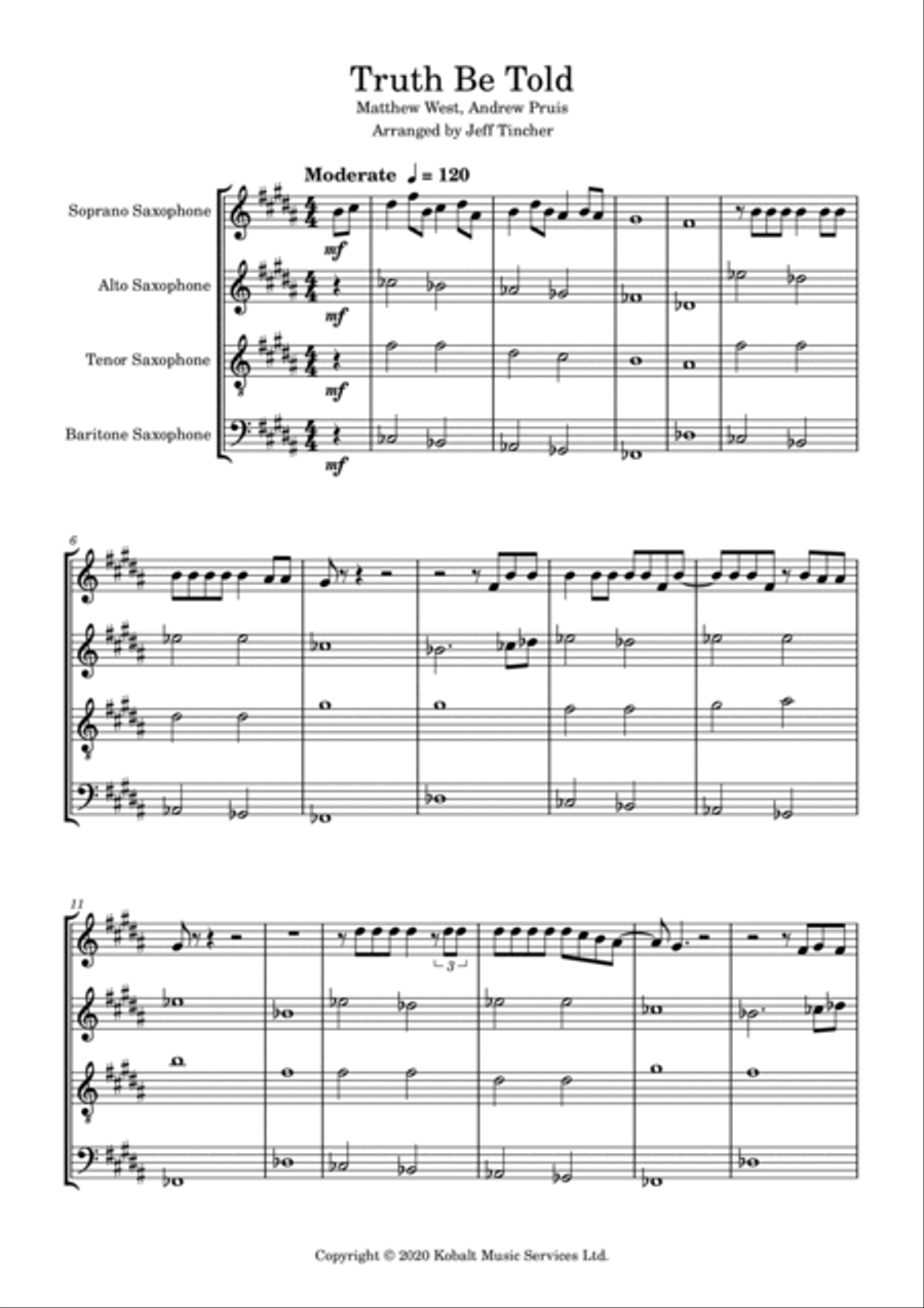 Truth Be Told Truth Be Told Woodwind Quartet scores gallery preview page 2
