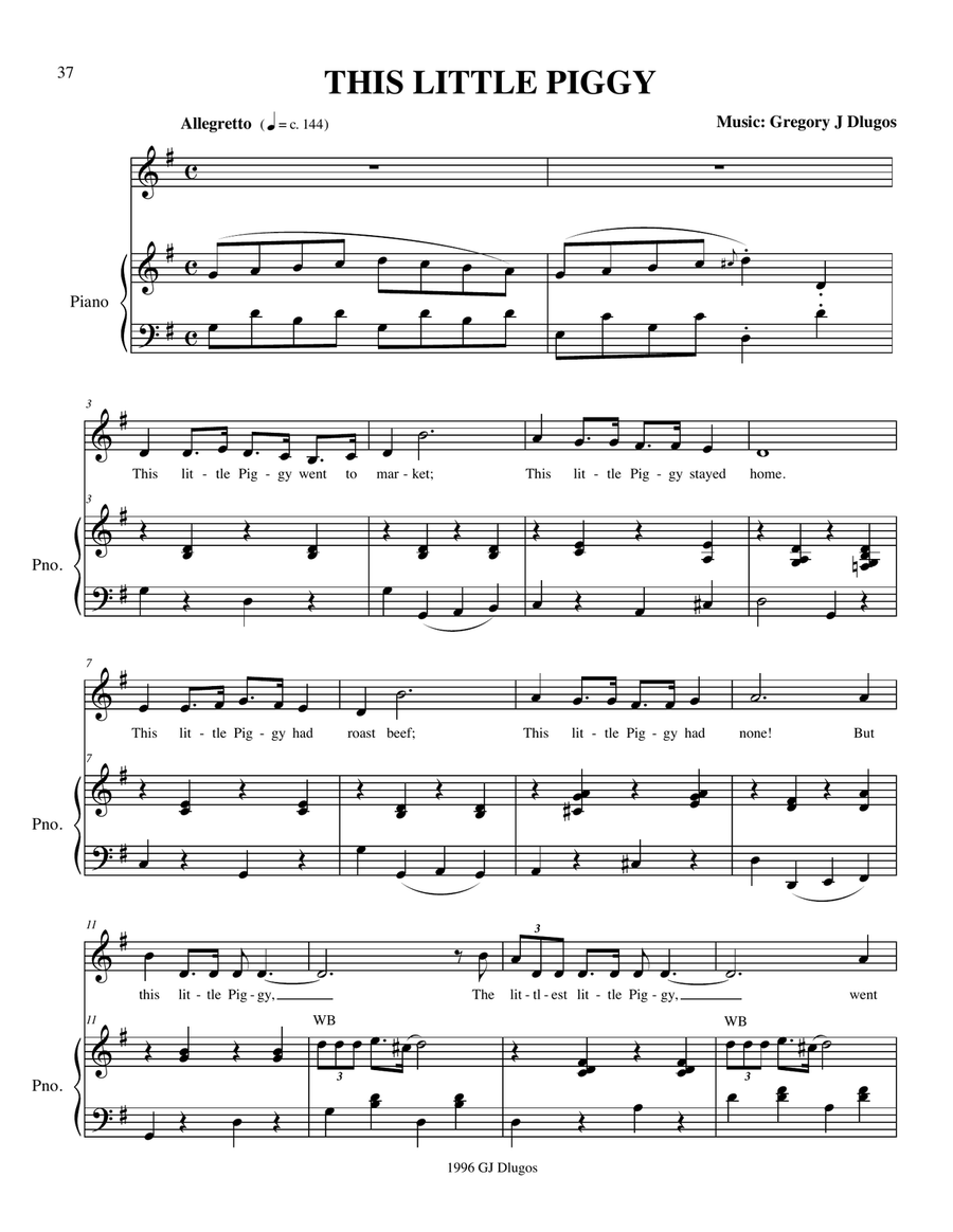 This Little Piggy This Little Piggy Piano, Vocal scores gallery preview page 1