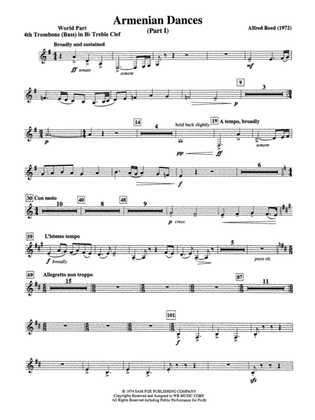 Armenian Dances, Part I: (wp) Bb Trombone T.C. 4