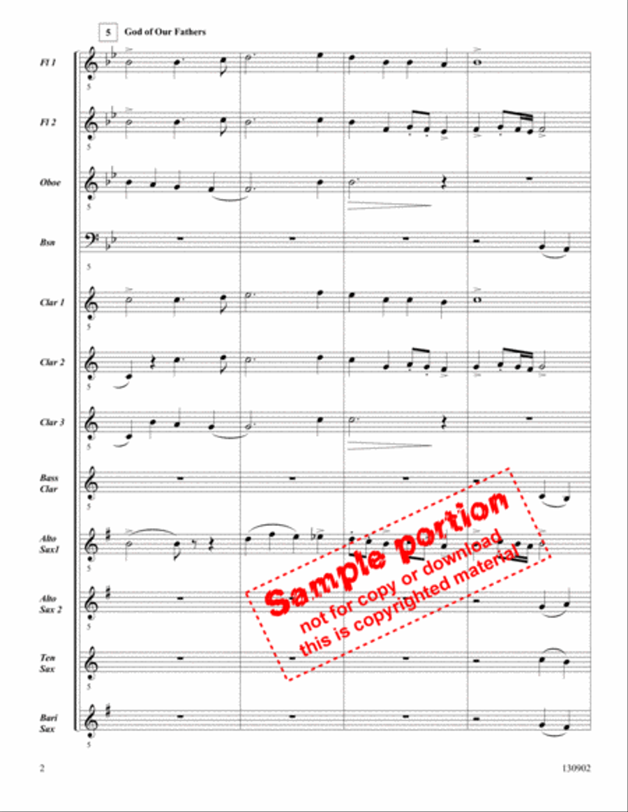 Patriot's Medley Woodwind Ensemble scores gallery preview page 3