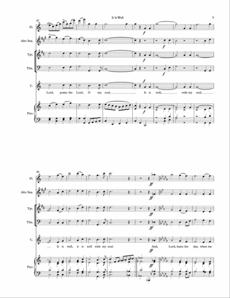 It Is Well Unison Choir scores gallery preview page 5