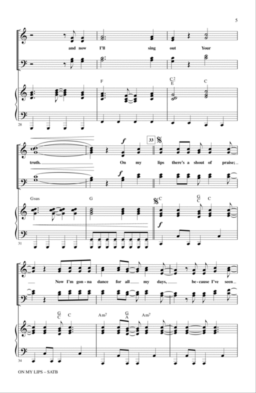 On My Lips 4-Part scores gallery preview page 4