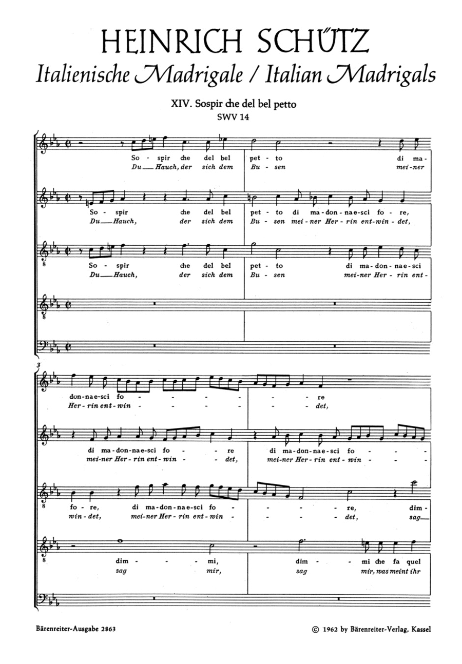 Sospir che del bel petto - Du Hauch, der sich dem Busen SWV 14