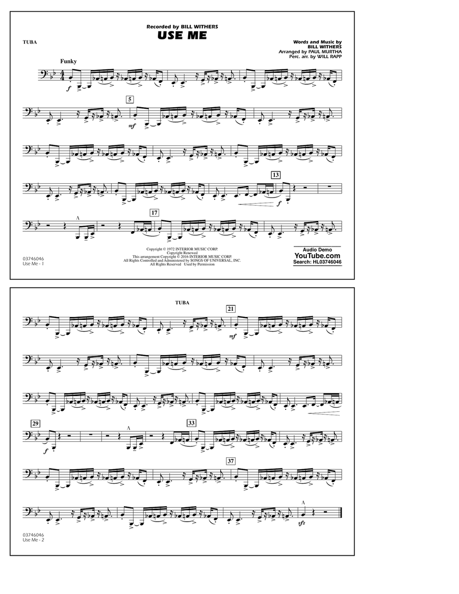 Use Me - Tuba Marching Band scores gallery preview page 1
