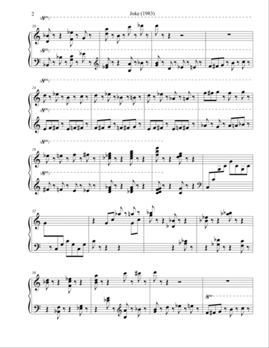Joke (1983) Joke (1983) Piano Solo scores gallery preview page 2