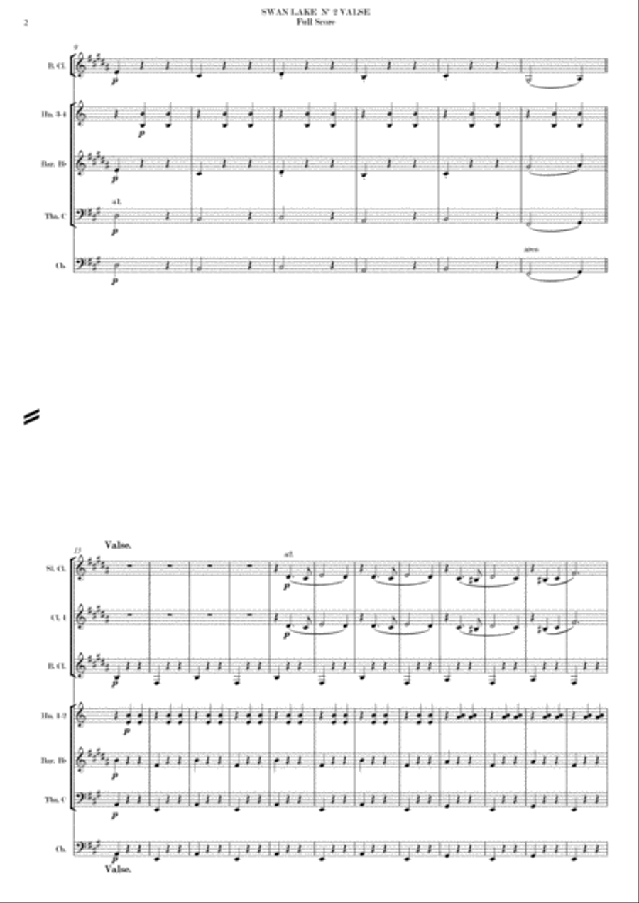 SWAN LAKE - Nº 2 VALSE - P. I. TSCHAIKOSKY Concert Band scores gallery preview page 4