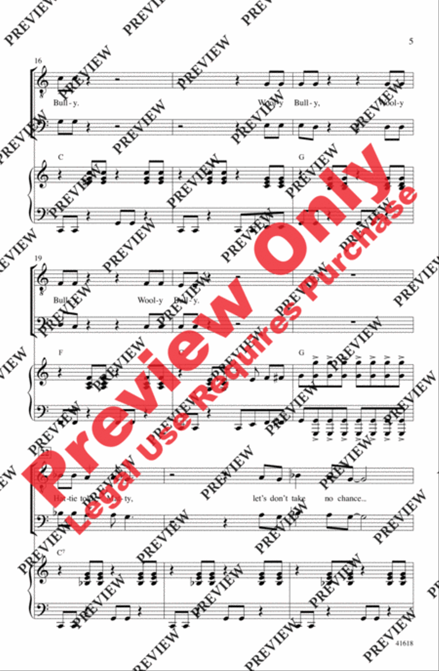 Wooly Bully Men's Choir scores gallery preview page 4
