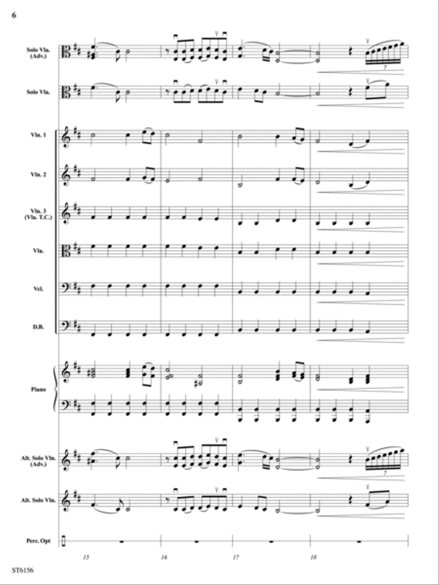 Danza Latina (for Solo Viola or Violin and Orchestra): Score String Orchestra scores gallery preview page 6