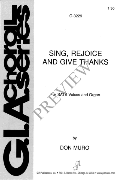 Sing, Rejoice and Give Thanks