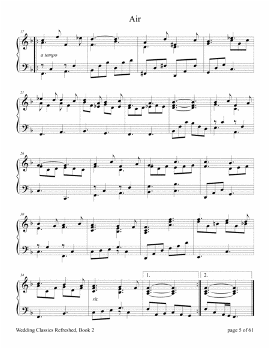 Wedding Classics Refreshed, Book 2: Processionals and Recessionals (a Collection of 20 Piano Solos) Piano Solo scores gallery preview page 6