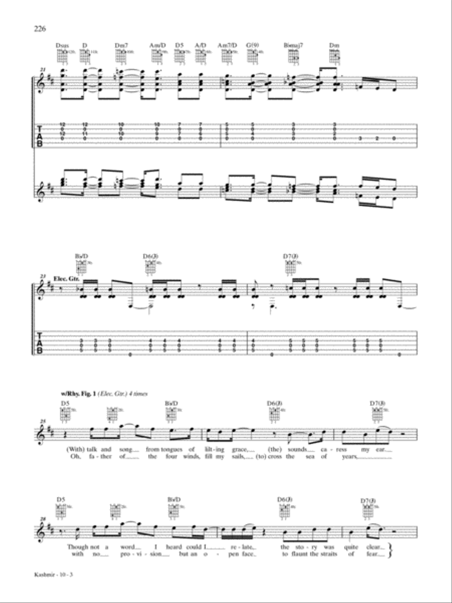 Kashmir Kashmir Guitar Tablature scores gallery preview page 3