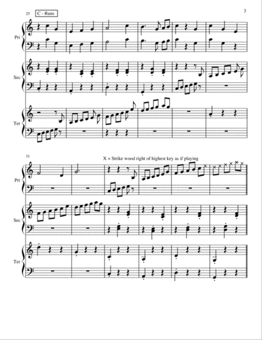 Three on a Little Carousel (One Piano, Six Hands) 1 Piano, 4-Hands scores gallery preview page 4