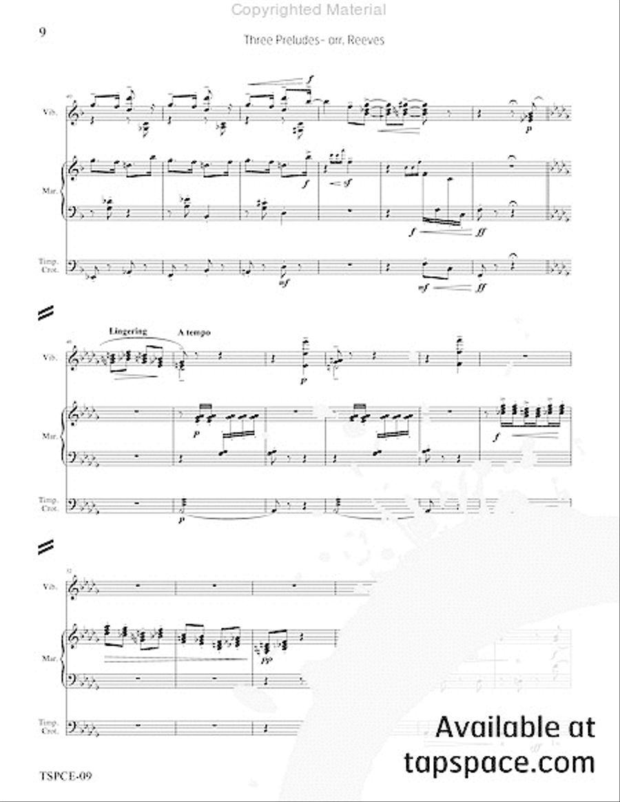 Three Preludes Percussion Ensemble scores gallery preview page 13