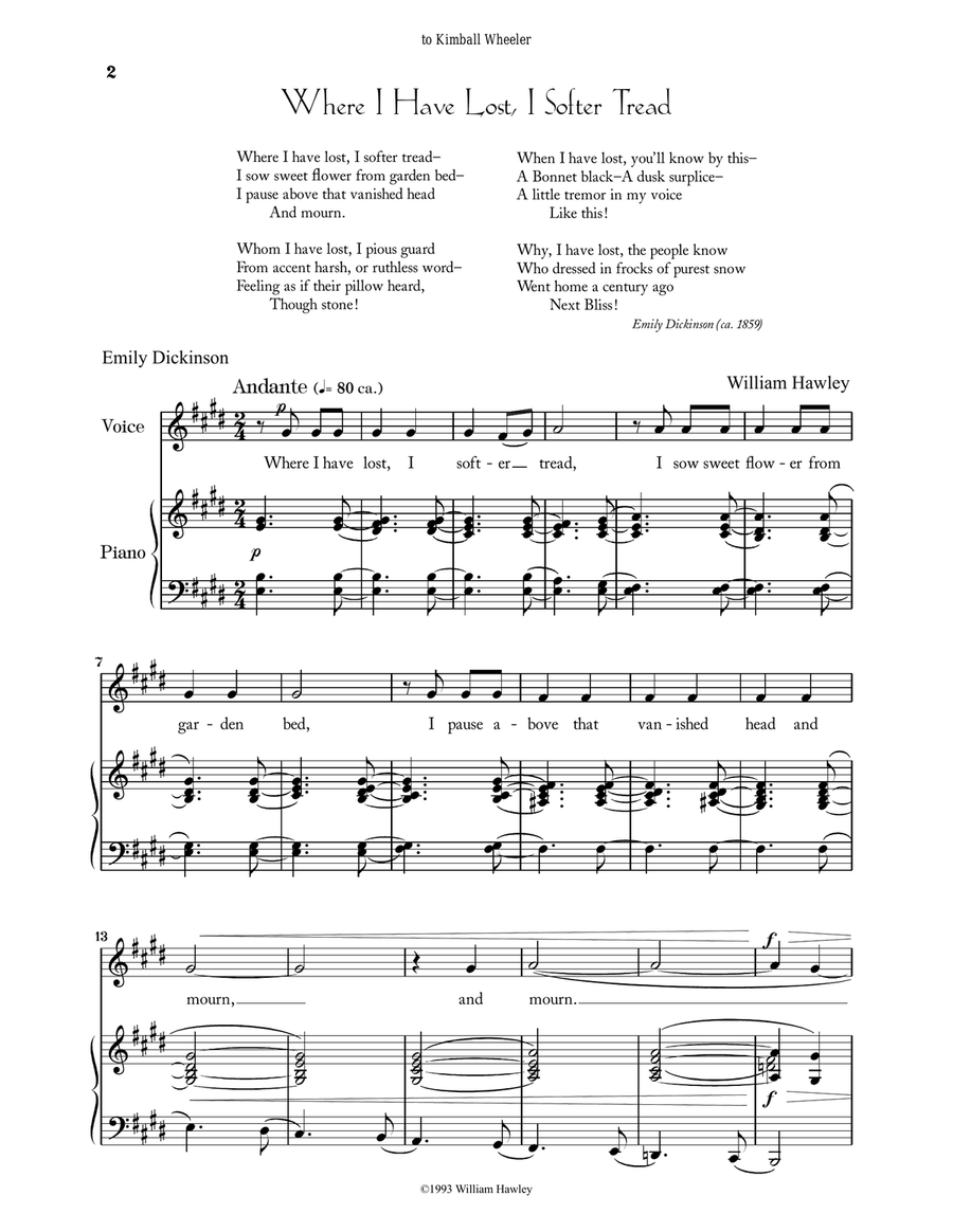 Where I Have Lost, I Softer Tread Piano, Vocal scores gallery preview page 2