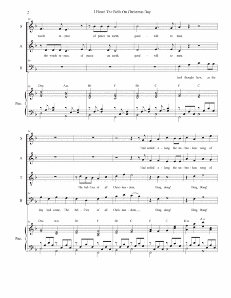 I Heard The Bells On Christmas Day (Vocal Quartet - (SATB) image number null