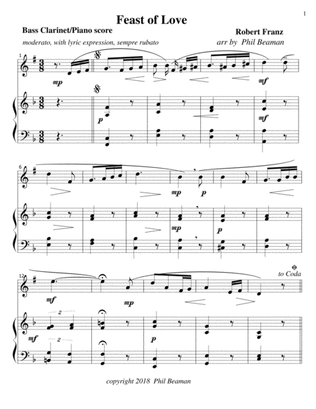 Feast of Love - Bass Clarinet/Piano