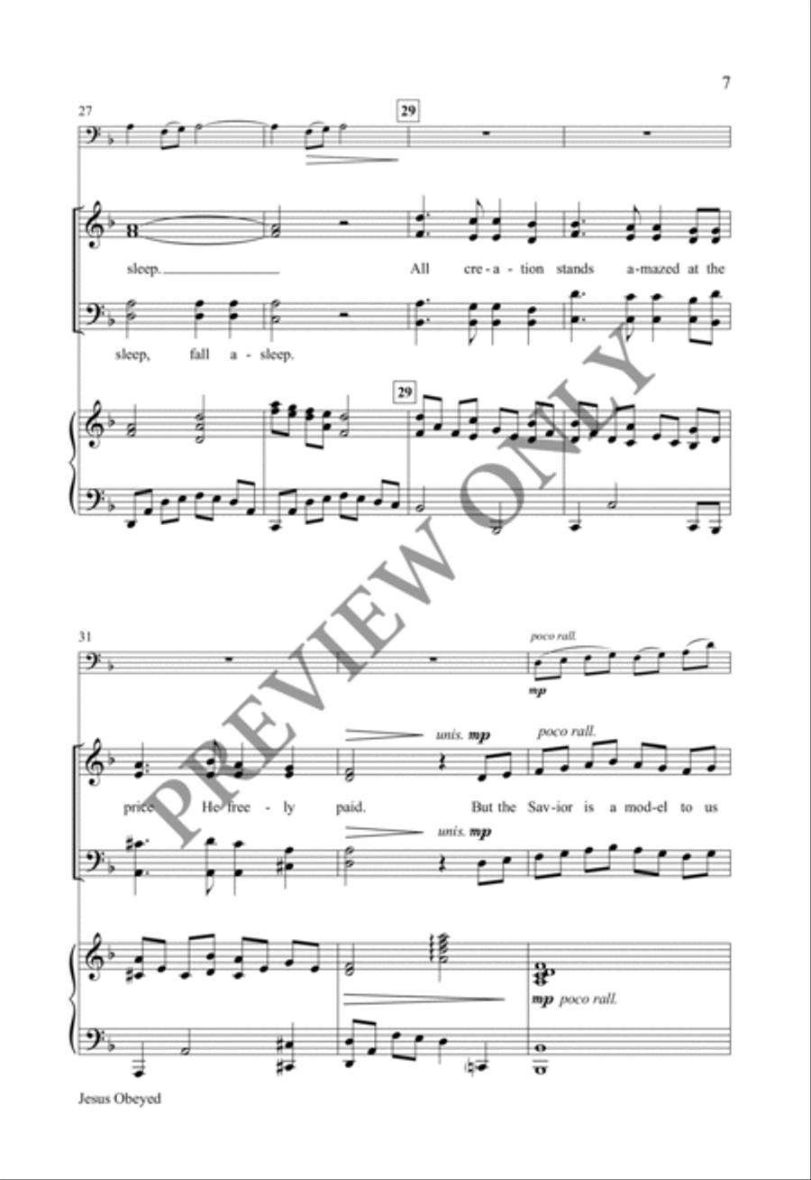 Jesus Obeyed 4-Part scores gallery preview page 6