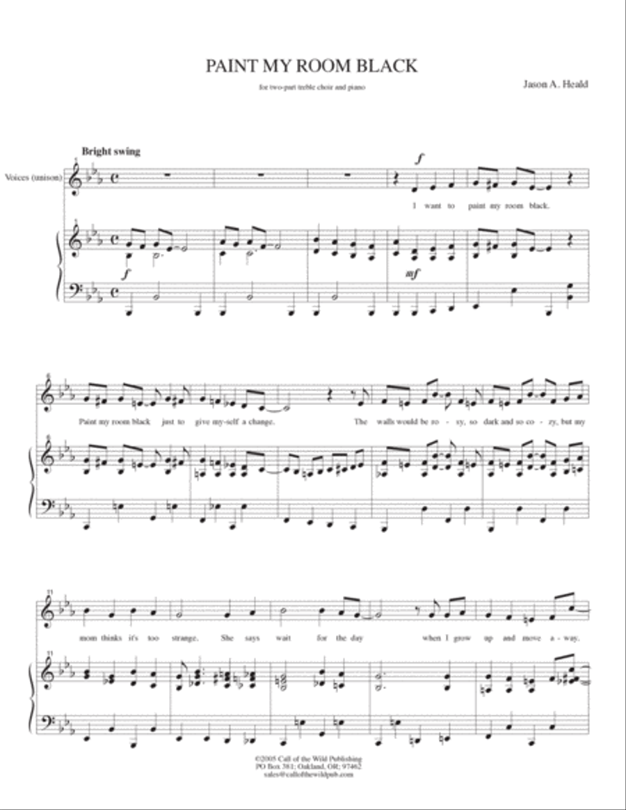 Paint My Room Black 2-Part scores gallery preview page 3