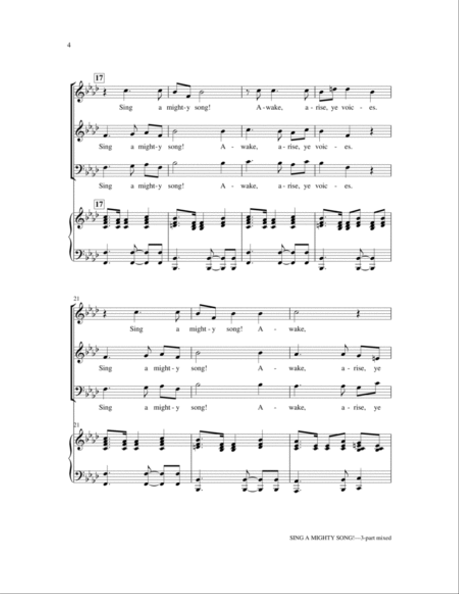 Sing A Mighty Song! 3-Part scores gallery preview page 3