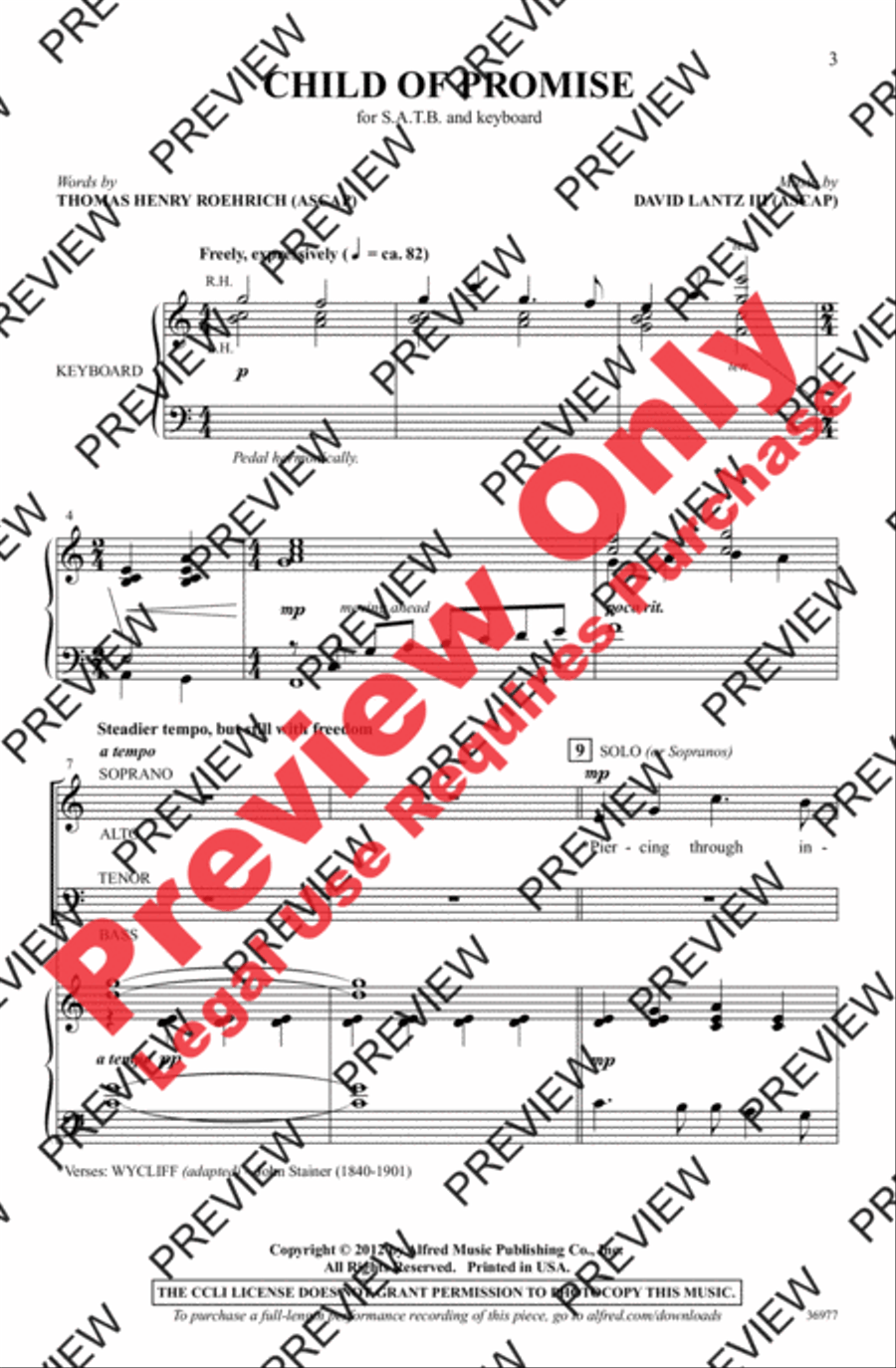 Child of Promise 4-Part scores gallery preview page 3