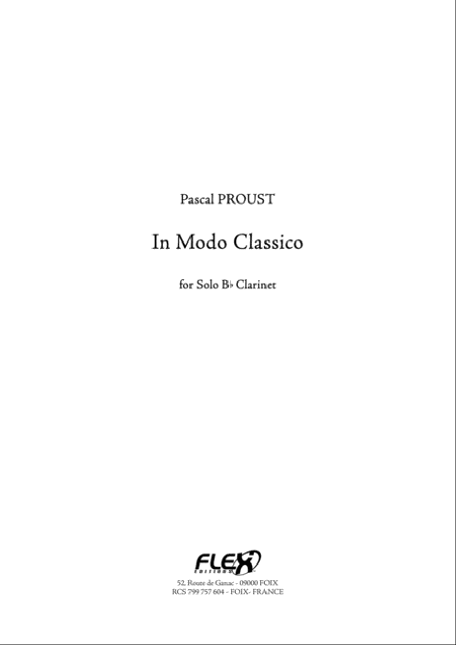 In Modo Classico In Modo Classico B-Flat Clarinet scores gallery preview page 1